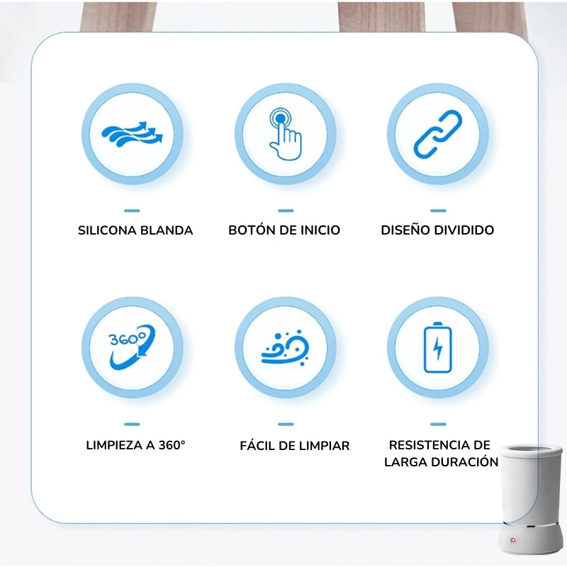 Limpiador y masajeador automático de patas para mascotas